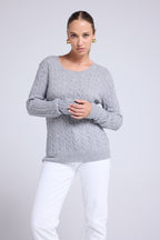 Jersey Cuello Redondo Trenzado Raphaelle - Gris