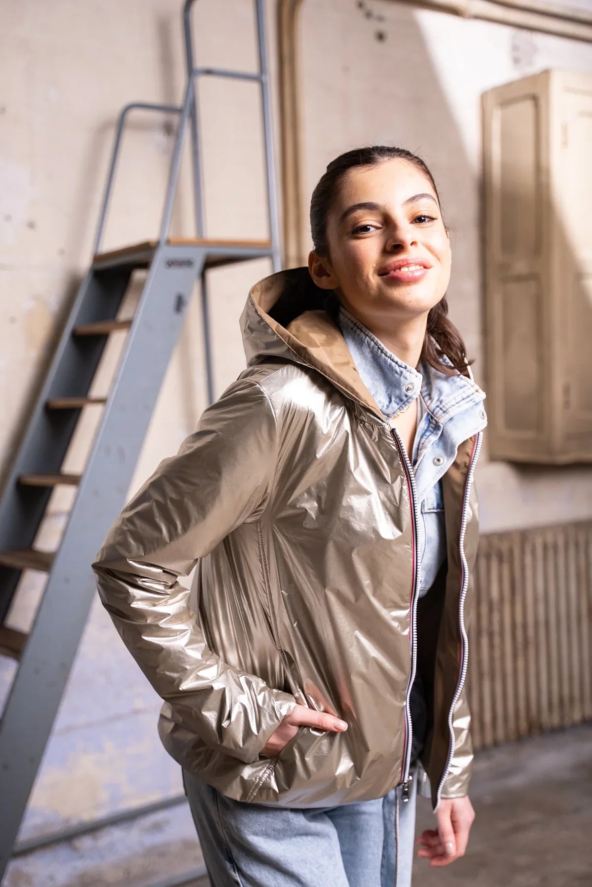 Regnjacka Mandy - Camel/Guld