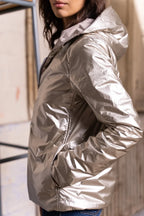 Regnjakke Mandy Kort - Beige/Guld
