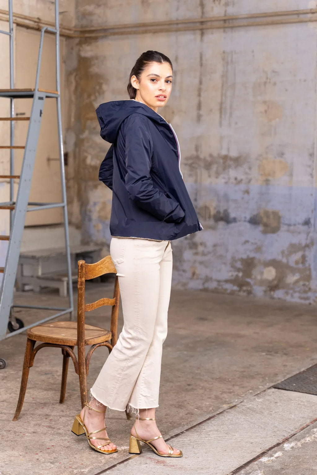 Imperméable Mandy Court - Marine/Doré