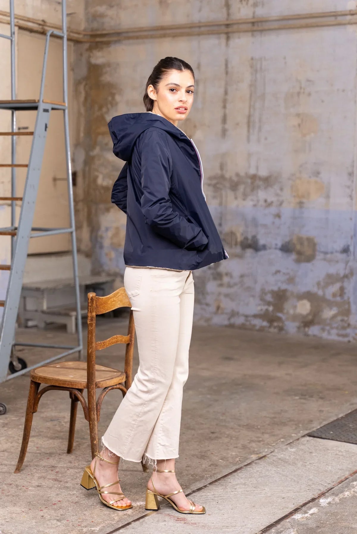 Imperméable Mandy Court - Marine/Doré