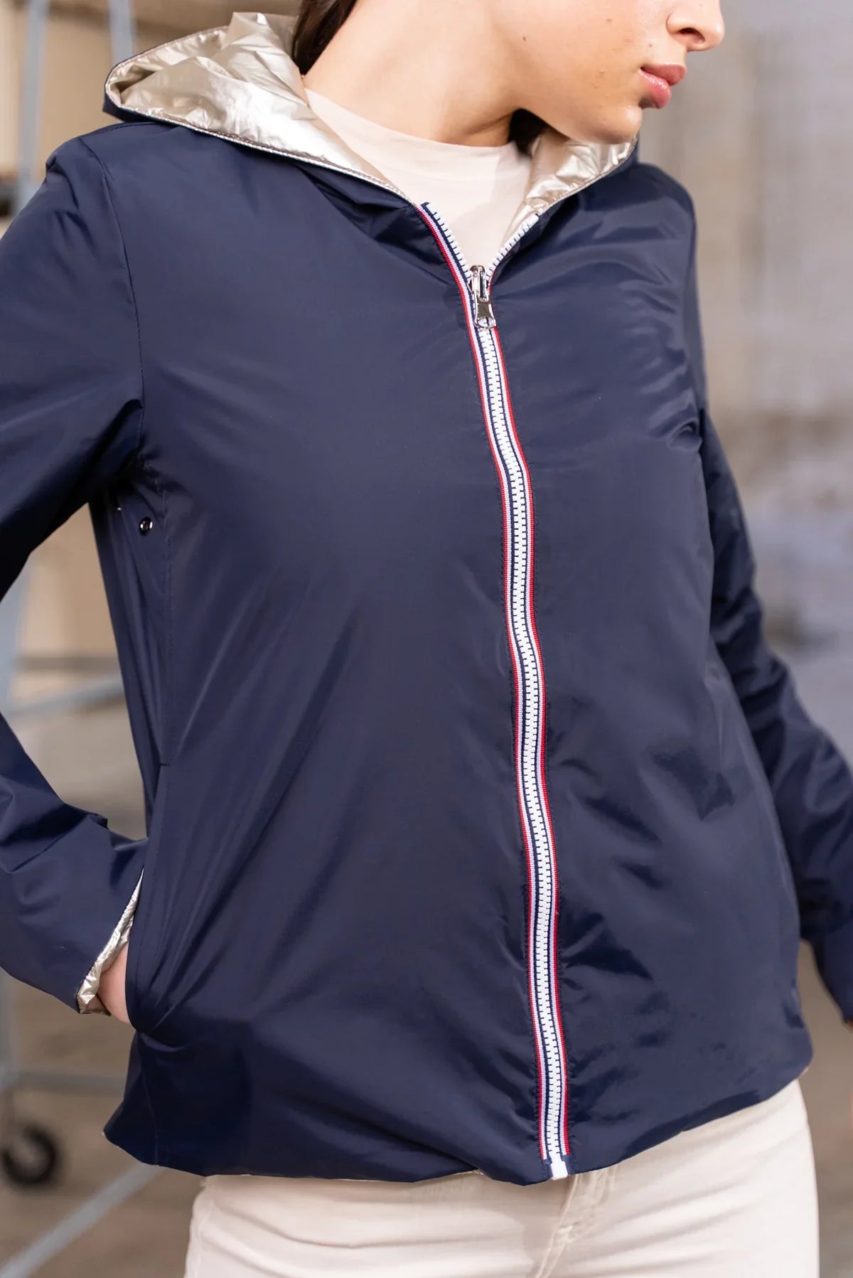 Imperméable Mandy Court - Marine/Doré