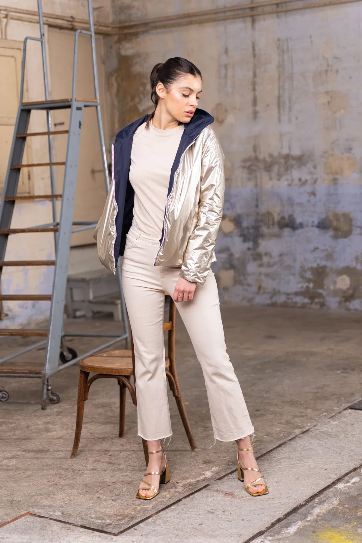 Imperméable Mandy Court - Marine/Doré