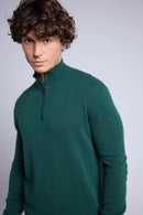 Pull Col Zippe Montant Rayman - Vert Bouteille - Homme