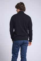 Rayman Zip Funnel Neck Jumper - Black - Men
