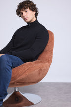 Rayman Zip Funnel Neck Jumper - Black - Men