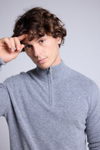 Pull Col Zippe Montant  Rayman - Gris Fonce - Homme