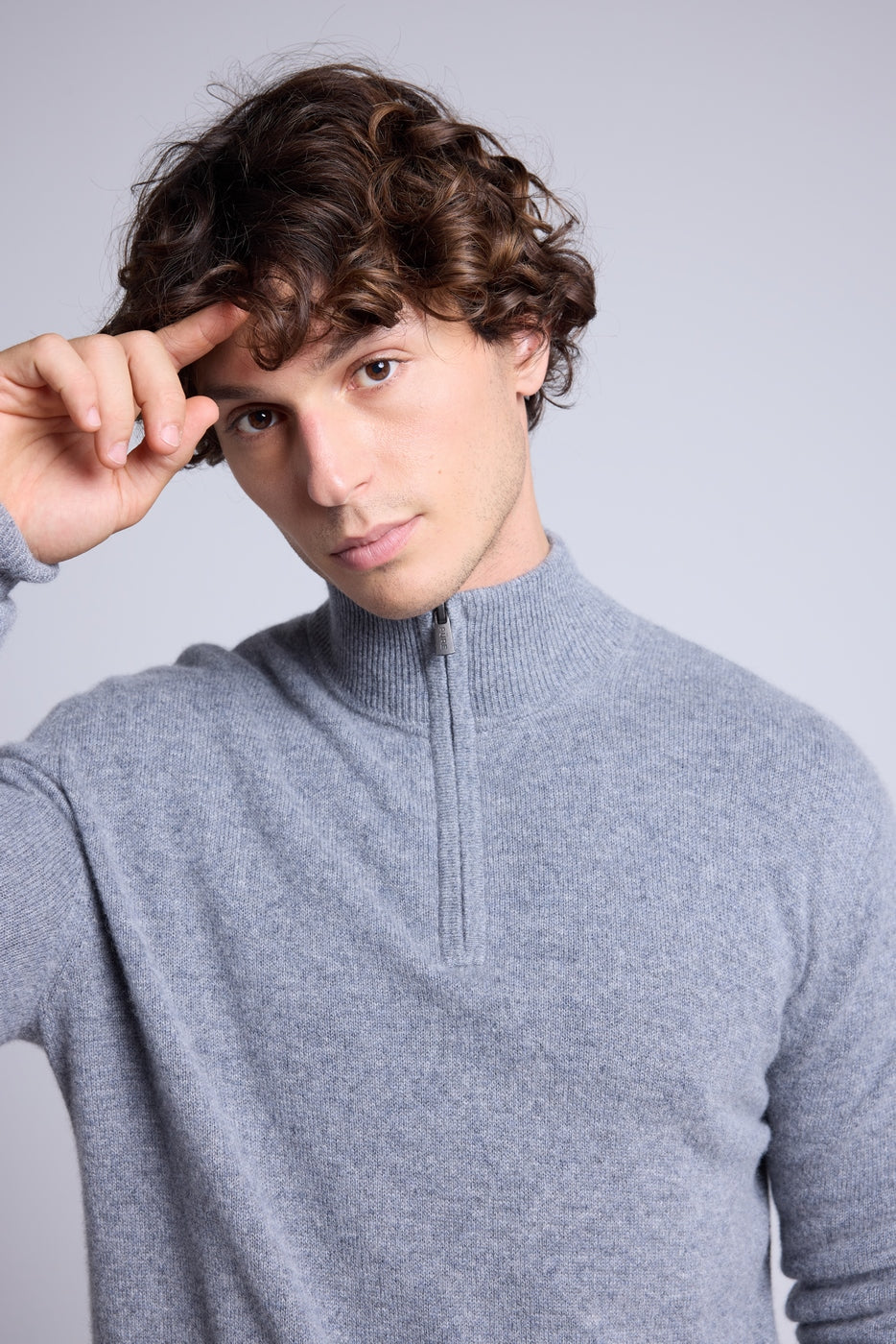 Pull Col Zippe Montant  Rayman - Gris Fonce - Homme