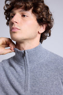 Rayman High Zip Collar Sweater - Dark Gray - Men