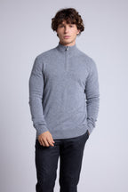Pull Col Zippe Montant  Rayman - Gris Fonce - Homme