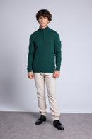 Pull Col Zippe Montant Rayman - Vert Bouteille - Homme