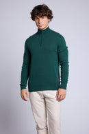 Pull Col Zippe Montant Rayman - Vert Bouteille - Homme