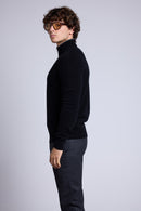 Pull Col Zippe Montant Rayman - Noir Et Gris - Homme