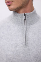 Pull Col Montant Zippe Rayman - Gris Clair - Homme