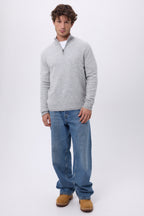 Pull Col Montant Zippe Rayman - Gris Clair - Homme