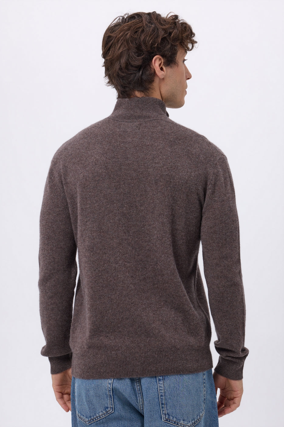 Jersey de cuello alto con cremallera Rayman - Marrón jaspeado - Hombre