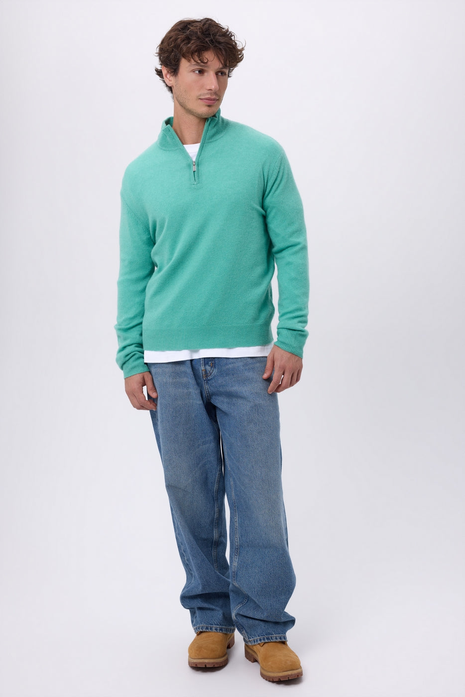 Jersey de cuello alto con cremallera Rayman - Verde pastel - Hombre