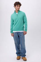Jersey de cuello alto con cremallera Rayman - Verde pastel - Hombre