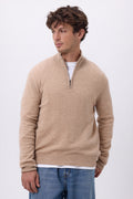 Pull Col Montant Zippe Rayman - Beige Creme - Homme