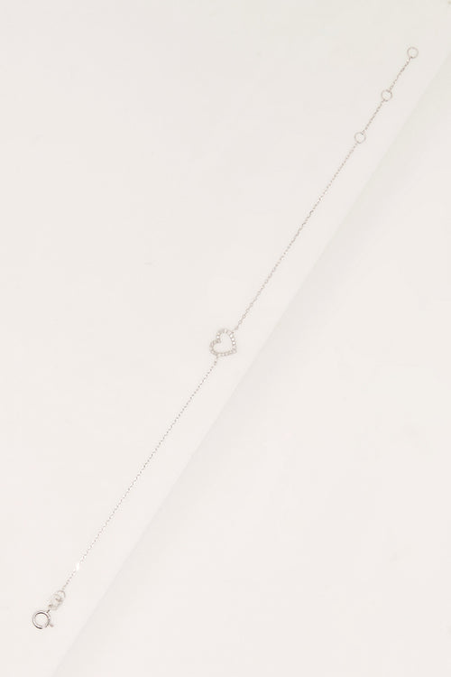 Bracelet "Mini Coeur" D0,06/20 - Or Blanc 375/1000