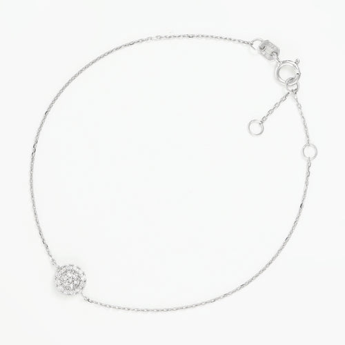 Bracelet "Mini Rond" D0,07/19 - Or Blanc 375/1000