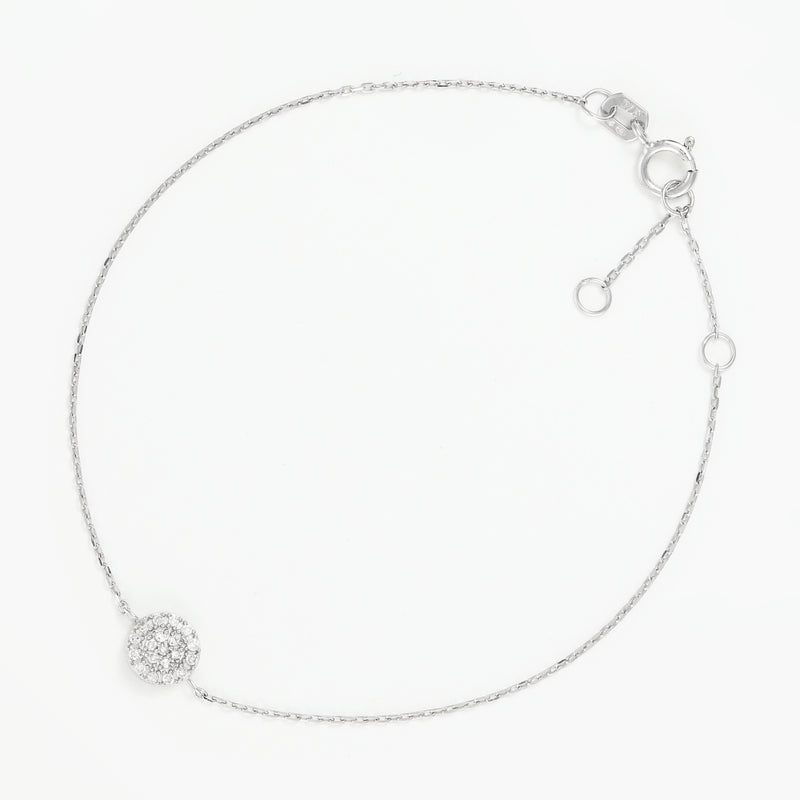 Bracelet "Mini Rond" D0,07/19 - Or Blanc 375/1000