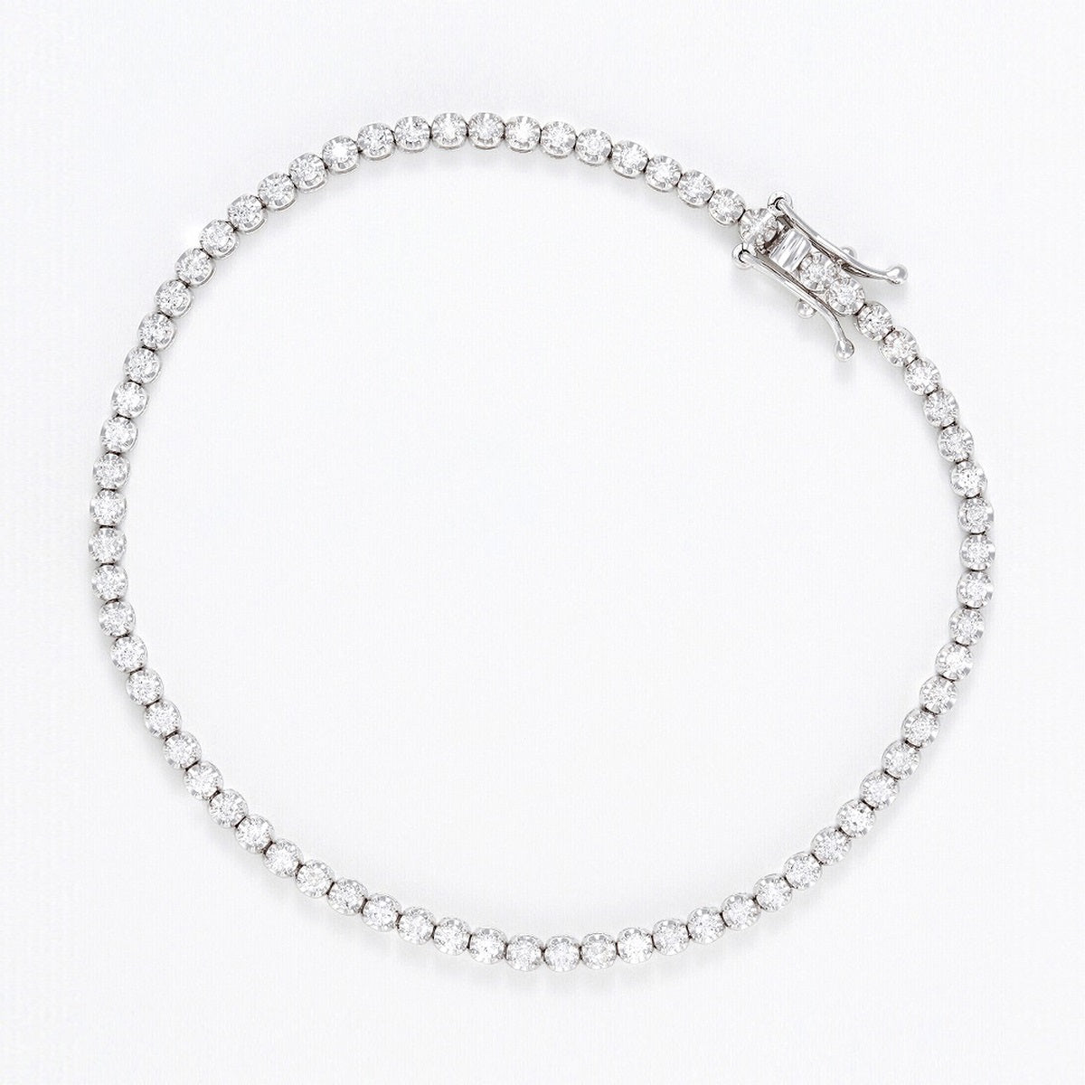 Bracelet " Rivière 1 Carat" Diamant :1Ct/70 - Or Blanc