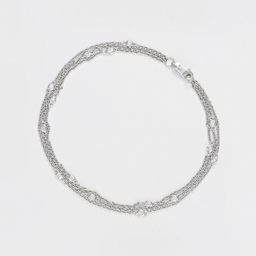 Pulsera "Vía Láctea" D0.15/15 - Oro blanco 375/1000
