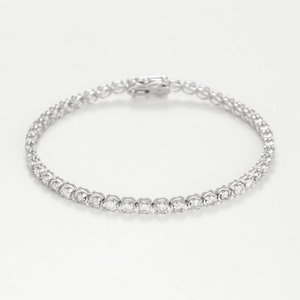 Diamanta – Bracciale Rivière 3 Carati D3/44, bracciale tennis in argento con diamanti rotondi su sfondo bianco