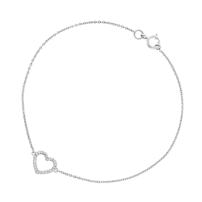 Bracelet "Tu Portes Mon Coeur" D0,05/24 - Or Blanc 375/1000