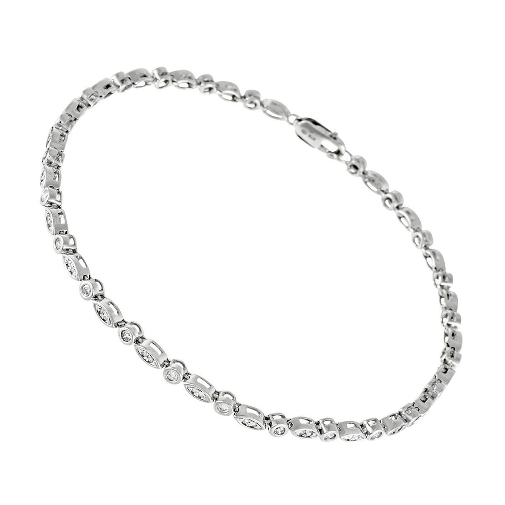 Pulsera "Luck Line" Diamantes 0.5/72 - Oro blanco 375/1000