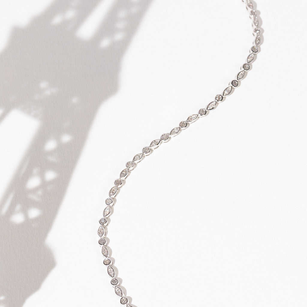 Pulsera "Luck Line" Diamantes 0.5/72 - Oro blanco 375/1000