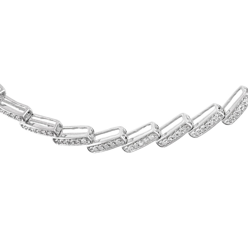 Bracelet "Toucher Droit Au Coeur" Diamants 0,5/165 - Or Blanc 375/1000