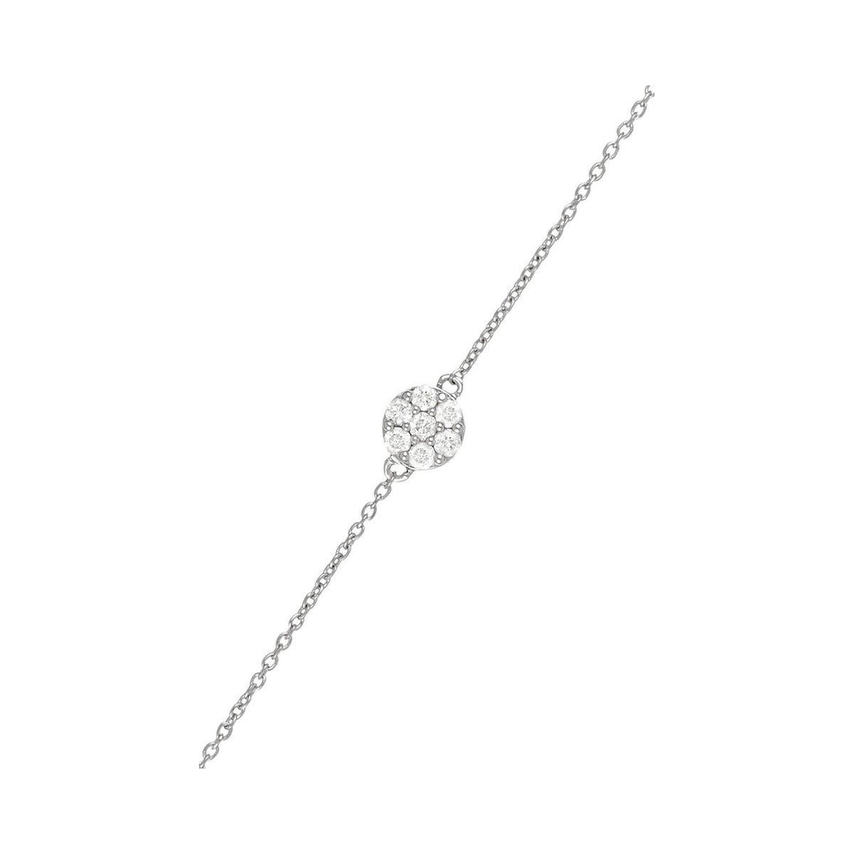 Bracelet "A La Folie, Pour La Vie" Diamants 0,15/7 - Or Blanc 375/1000