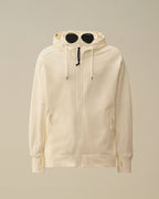 CP Company - Diagonal Fleece Goggle Zip Hoodie – White