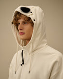 Sweat à Capuche Zippé Diagonal Fleece Goggle – C.P. Company – Blanc