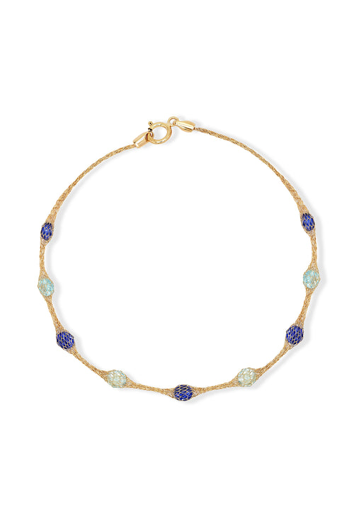 Pulsera “Oval Lagoon Constellation” Oro amarillo 375/1000 y Circonio