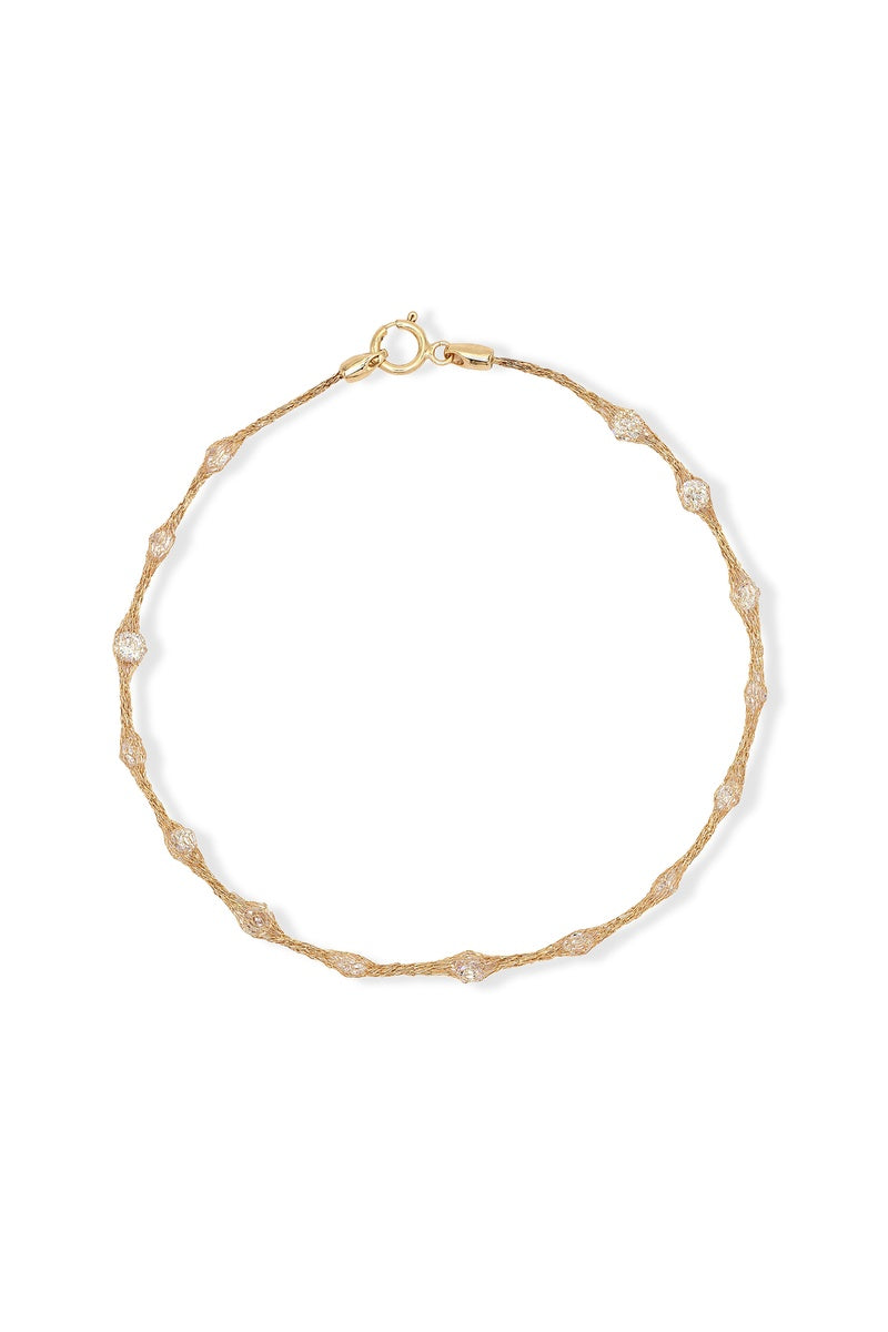 Bracelet "Constellation Ovale" Or Jaune 375/1000 Et Zirconium