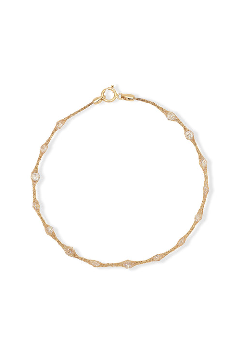 Pulsera “Oval Constellation” Oro amarillo 375/1000 y Circonio