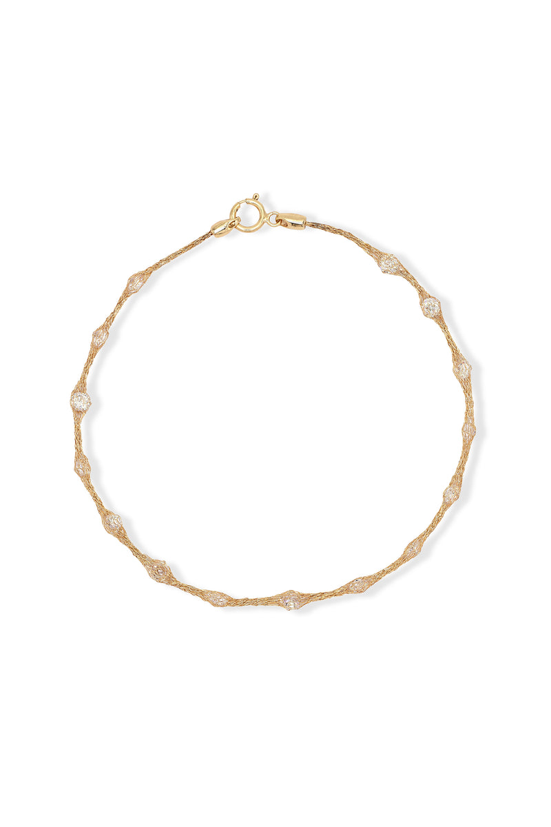 Bracelet "Constellation Ovale" Or Jaune 375/1000 et Zirconium
