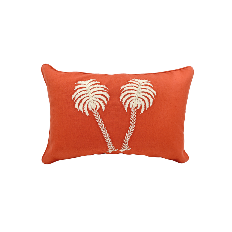 Cojín - Nube - Lino Coral - Palmeras