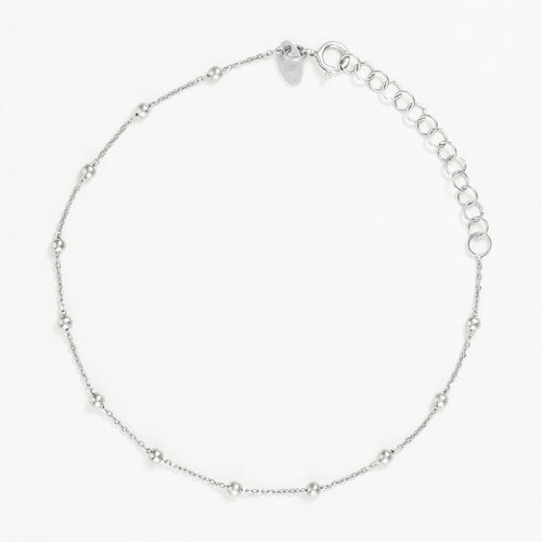 Bracelet Chaîne Boule En Or Blanc