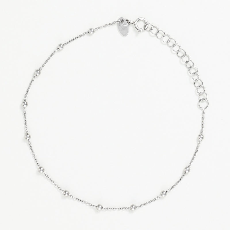 Bracelet Chaîne Boule En Or Blanc