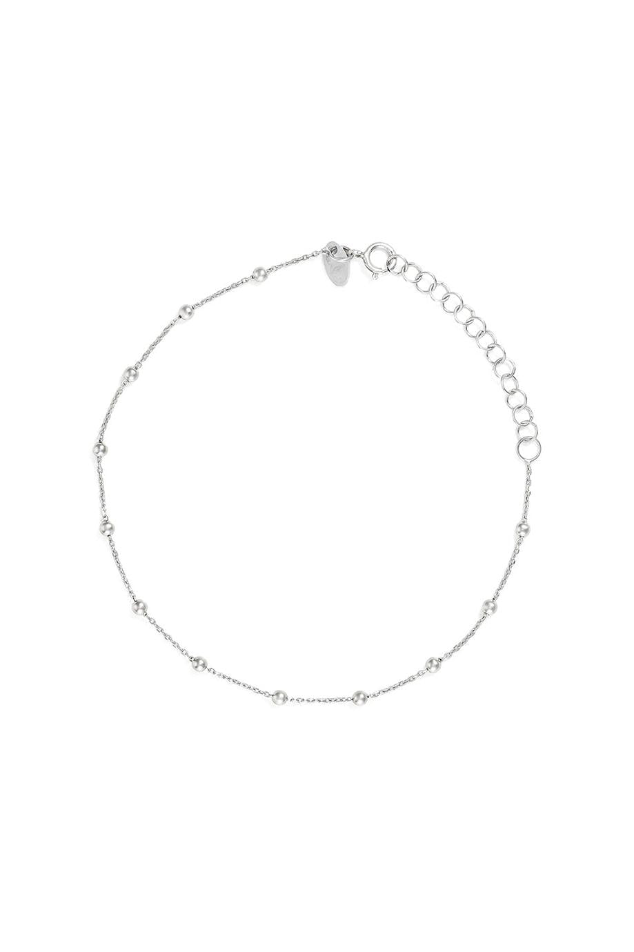 Bracelet Chaîne Boule En Or Blanc