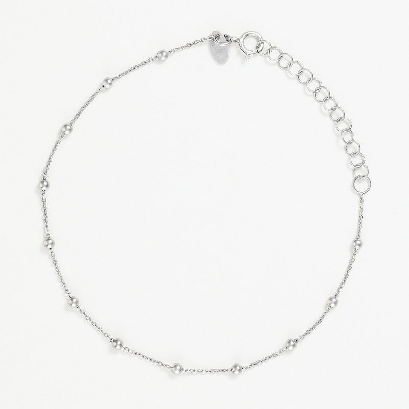 Bracelet Chaîne Boule En Or Blanc - Or Blanc 375/1000