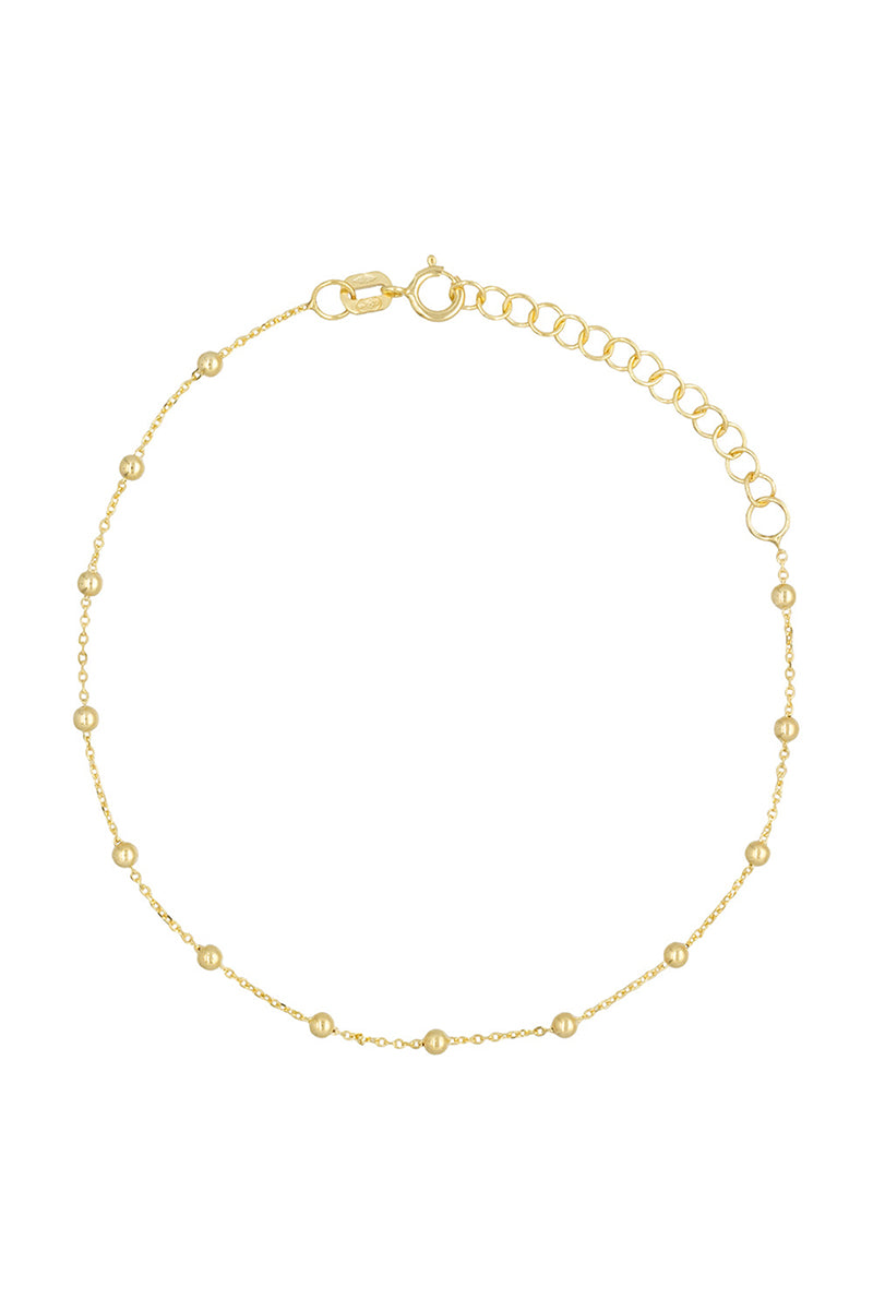 Bracelet Chaîne Boule En Or Jaune 375/1000