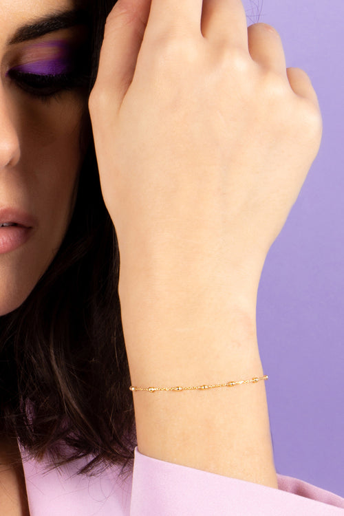 Bracelet Chaîne Boule En Or Jaune 375/1000