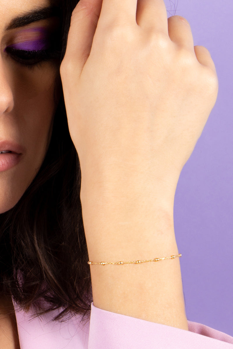 Bracelet Chaîne Boule En Or Jaune 375/1000