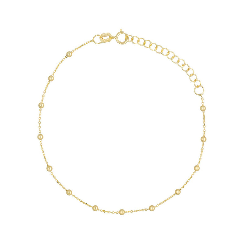 Bracelet Chaîne Boule En Or Jaune 375/1000
