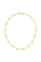 Bracelet Double Chaîne Boules En Or Jaune 375/1000